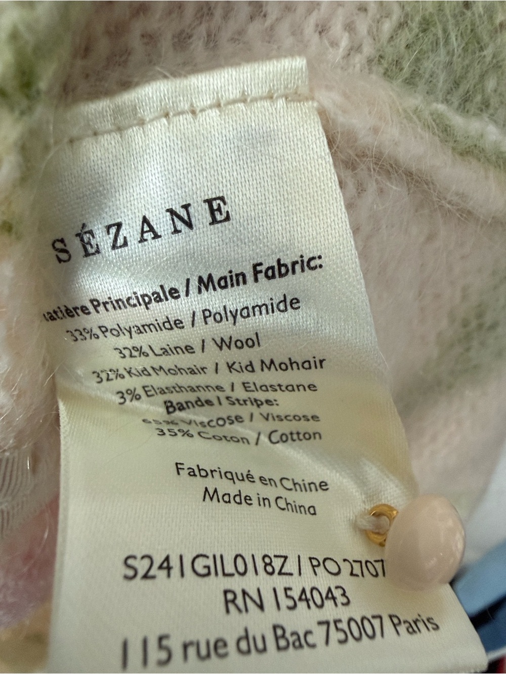 La Maille Sezane Teresa Floral Cream Pink Purple Cardigan Sweater Size S NWT - Picture 6 of 10